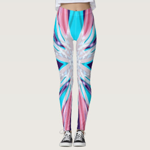 Legging Azul Púrpura Cor-de-rosa-claro Floco de neve Yoga 