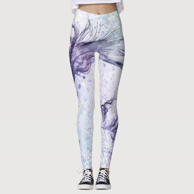Legging Azul Púrpura Pena Lite (Frente)