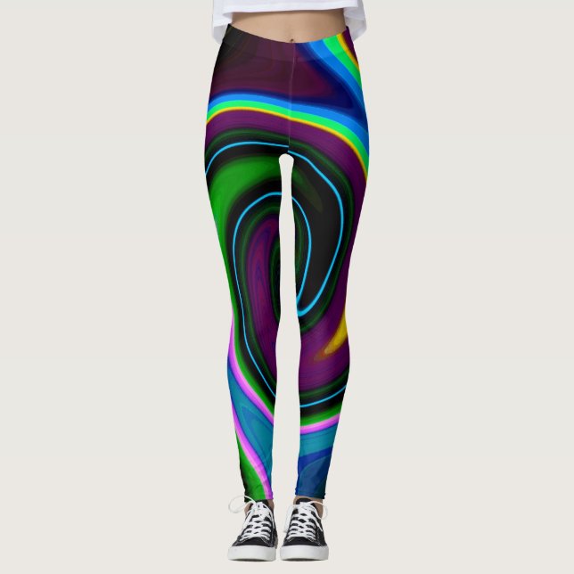 Legging Azul retrátil giratório (Frente)