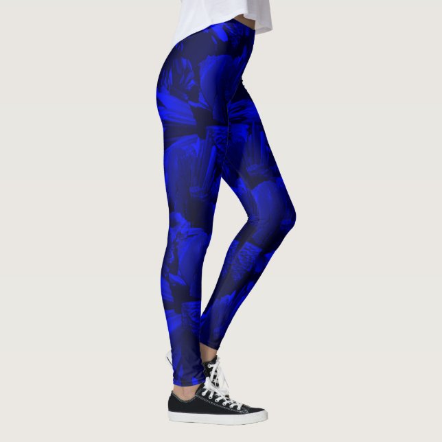 Legging Azul Rico e Preto Abstrato (Direita)