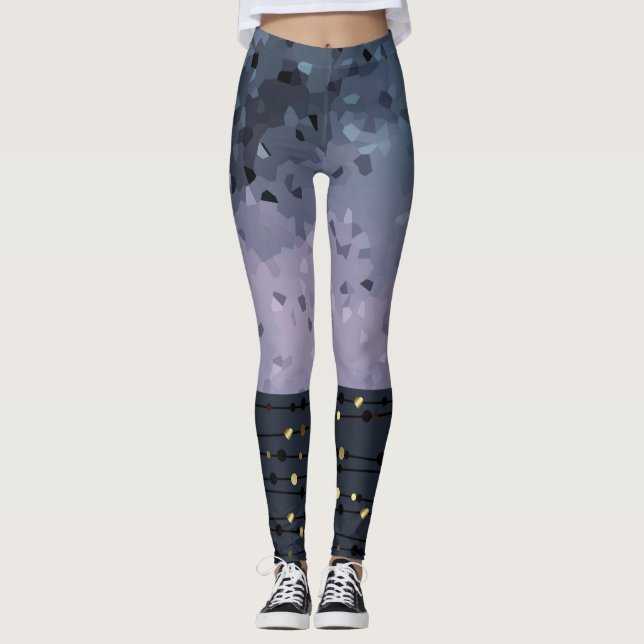 Legging Azul-roxo, abstração (Frente)