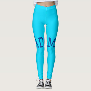 Legging Azul roxo adicionar nome texto de volta à mensagem