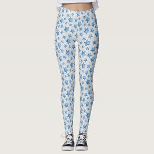 Legging Azul Starfish Summer Beach Náutica Costeira