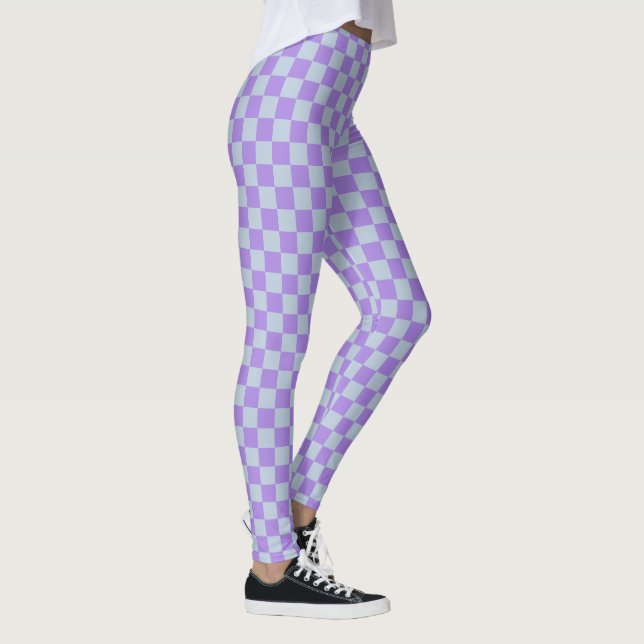 Legging Azul suave e Lavanda verificados (Direita)