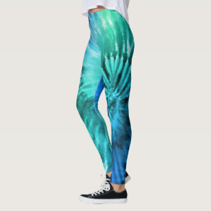 Legging Azul, verde e lacrimogênio Starburst Tie Dye