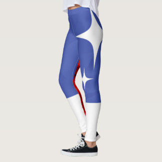 Legging Azul vermelho e Estrela branca