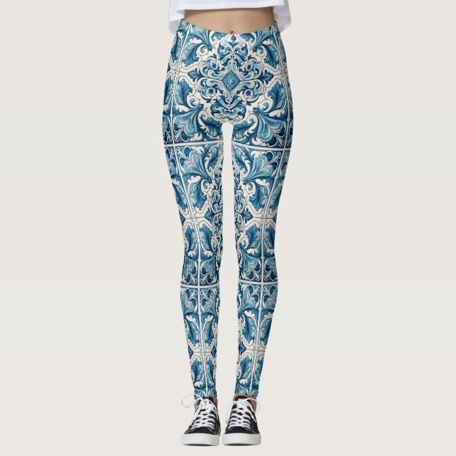 Legging Azulejo azul português (Frente)
