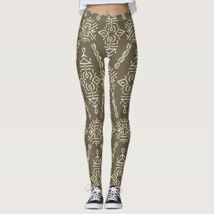 Legging Azulejo De Boho Desenhado À Mão Étnica