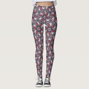 Legging Azulejo de Coração Folk Boho