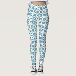 Legging Azulejo Floral Mediterrâneo