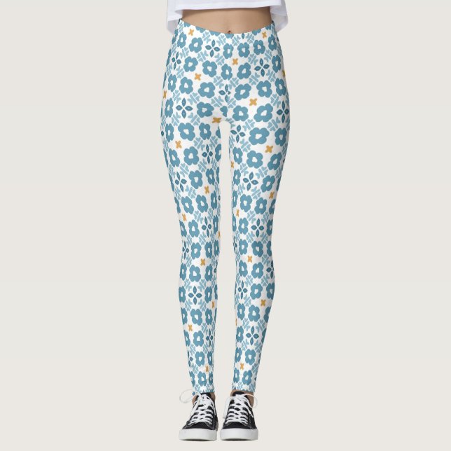 Legging Azulejo Floral Mediterrâneo (Frente)
