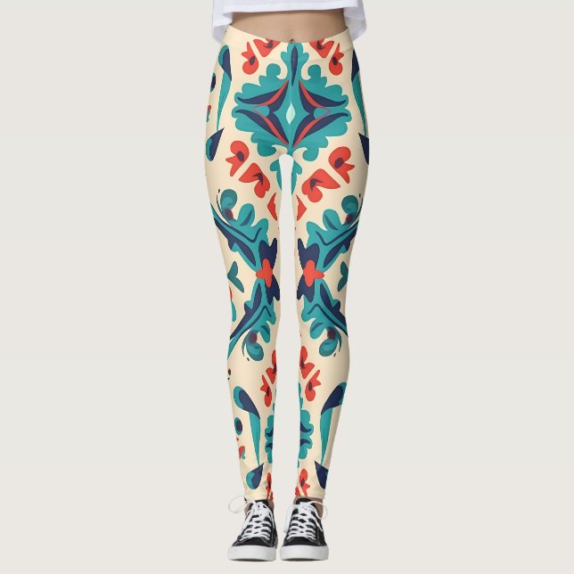 Legging Azulejo Ikat Floral (Frente)