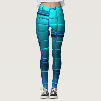 Legging Azulejo metálico azul
