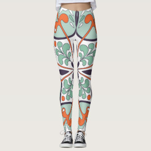 Legging Azulejo Oriental marroquino Floral Design