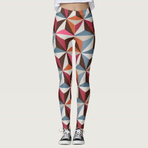 Legging Azulejos Coloridos do Triângulo: Mosaico Vintage