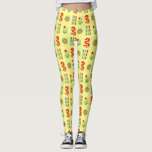 Legging Azulejos de Mahjong LG #4 Vermelho Verde Azul Amar