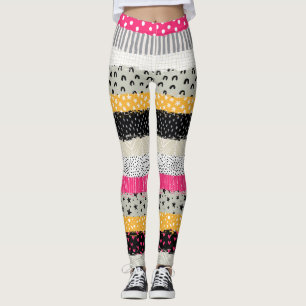 Legging Azulejos de patch: Design sem costura versátil.