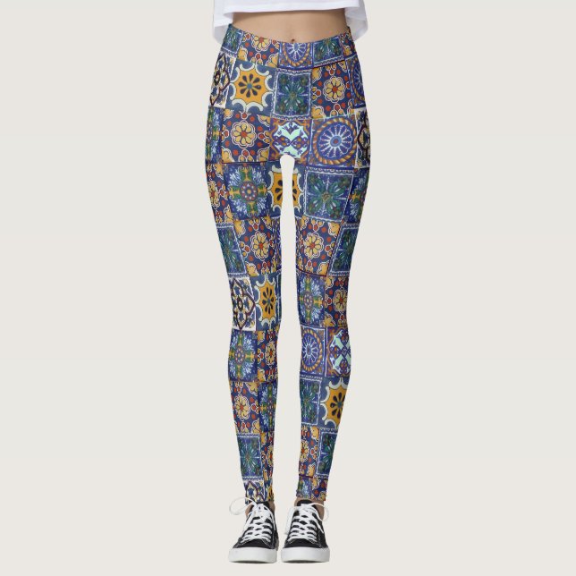 Legging Azulejos de Talavera do mexicano (Frente)
