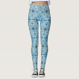 Legging Azulejos florais azuis