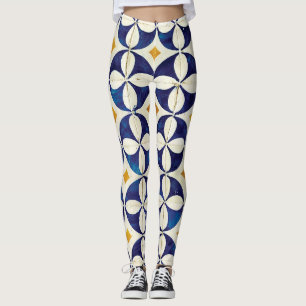 Legging Azulejos Portugueses - Azulejo Pattern Design
