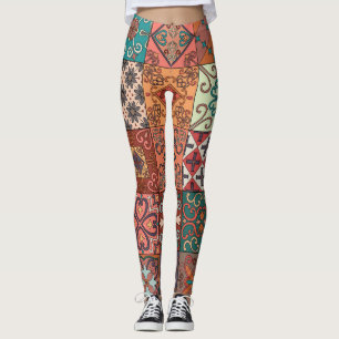 Legging Azulejos Portugueses: Estilo Talavera Azulejo.