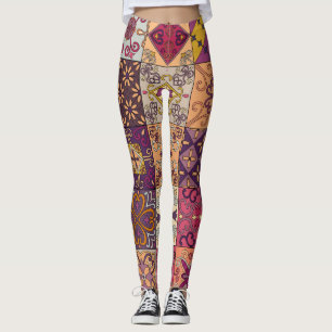 Legging Azulejos portugueses: padrão do estilo talavera.