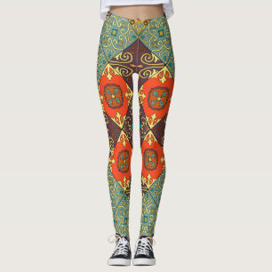 Legging Azulejos Portugueses Padrão Estilo Talavera