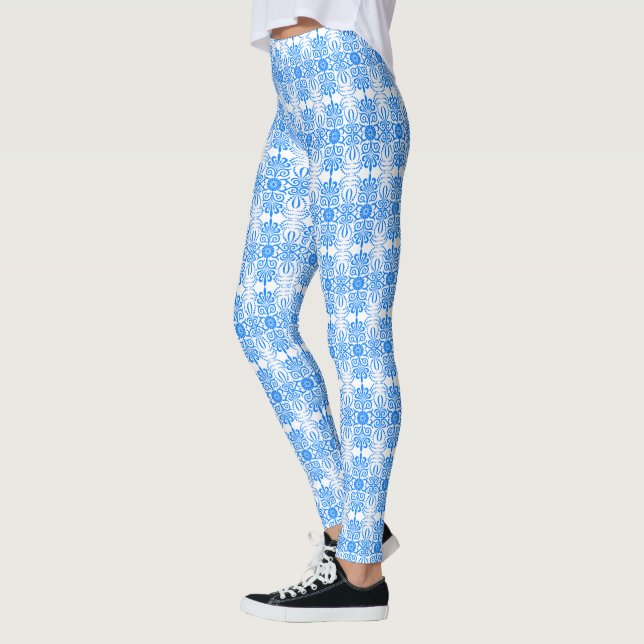 Legging Azure Blue Damask (Esquerda)