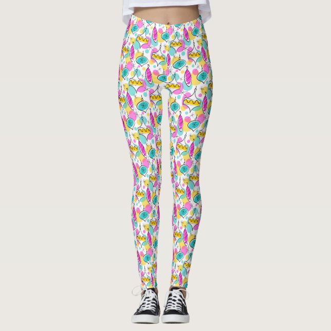 Legging Balas Retro-Árvores com Múltiplas Pernas (Frente)