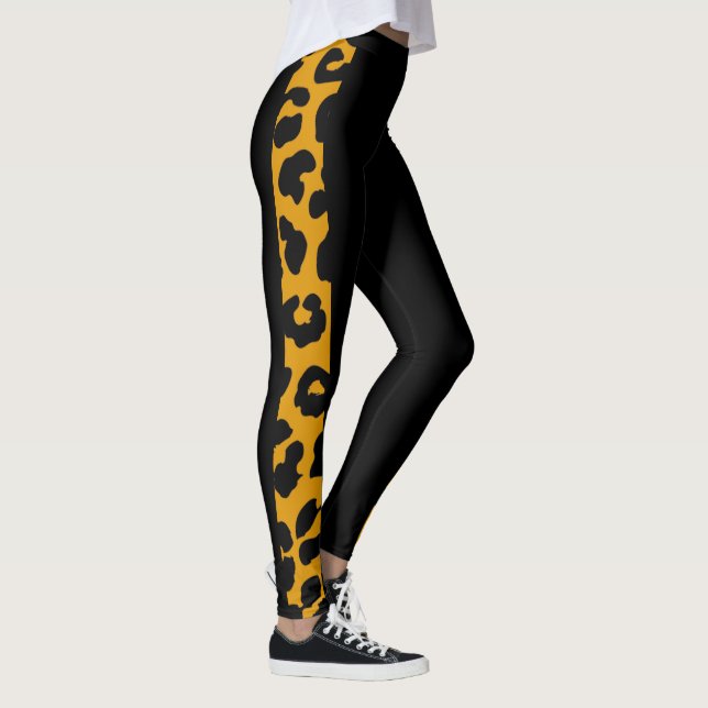 Legging Balck And Gold Leopard Safari Pattern (Direita)