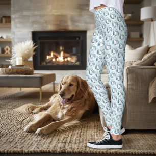 Legging Baleia Beluga Azul