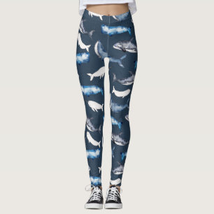Legging Baleias Aquarelas