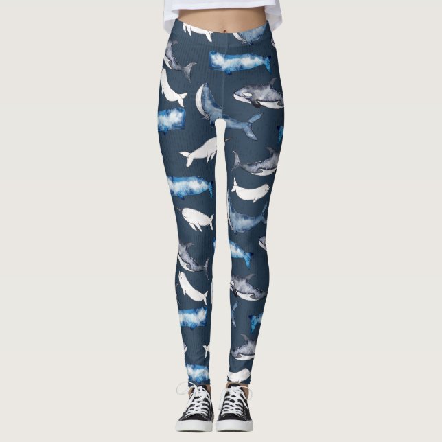 Legging Baleias Aquarelas (Frente)