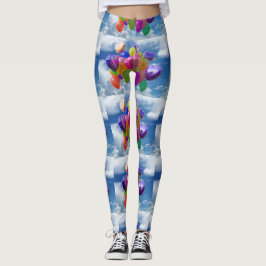 Legging Balões Arco-íris nas Nuvens