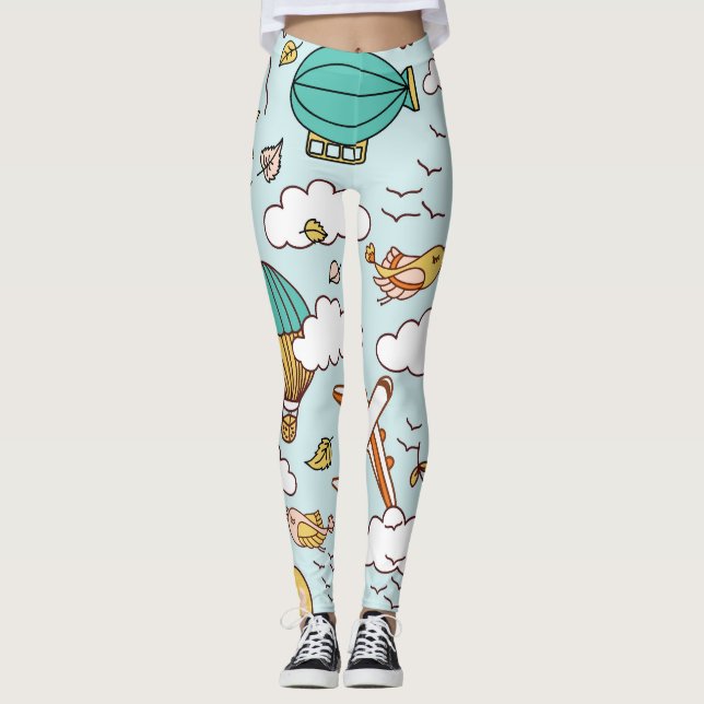 Legging Balões de Ar Cuto Sem Olhos Padrão (Frente)