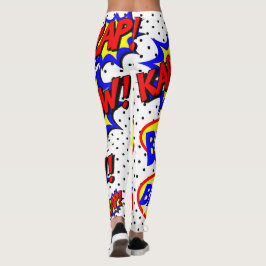 Legging Balões de Fala Personalizados de Quadrinhos Cor Pa