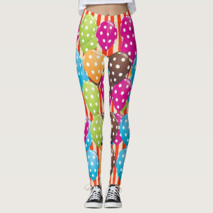 Legging Balões do Partido Stripes bolinhas Diversão de Cir