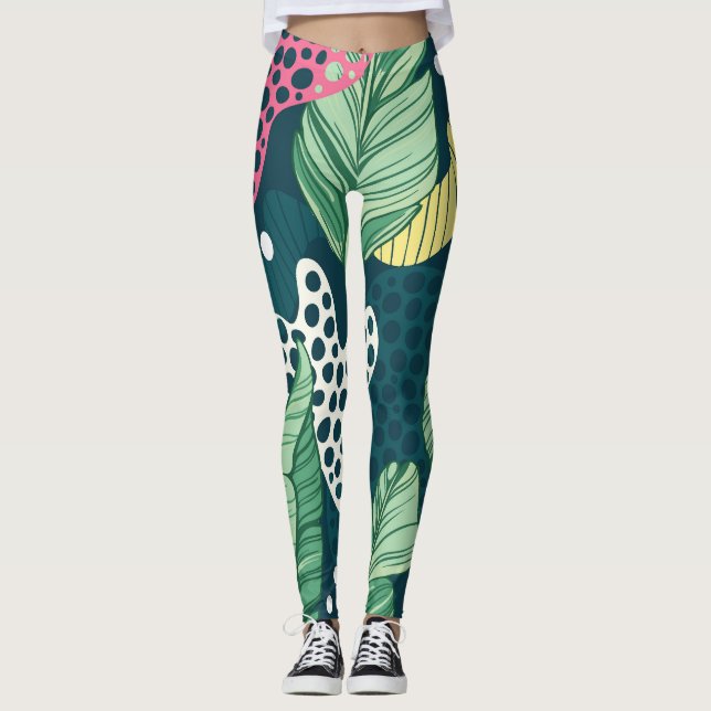 Legging Banana deixa abstrato, cores da moda (Frente)