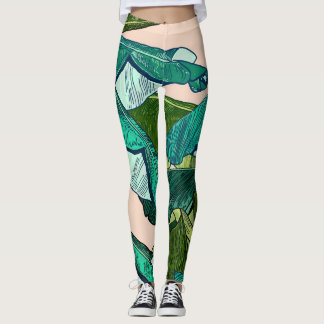 Legging Banana Leaves: Padrão Tropical Sem Olhos.