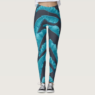 Legging Banana Leaves: Padrão Tropical Vintage.
