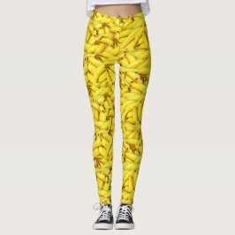 Legging Bananas amarelas divertidas por todo o lado no