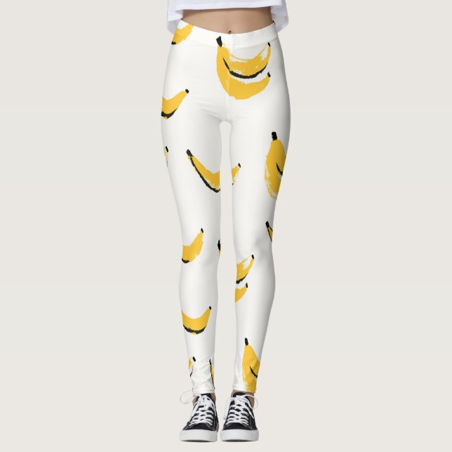 Legging Bananas desenhadas à mão, padrão sem costura na mo (Frente)