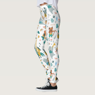 Legging Banda de animais de desenho animado