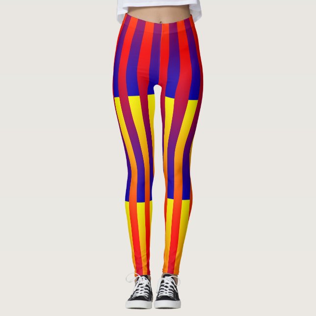 Legging Bandas Amarelas Vermelhas Azuis (Frente)
