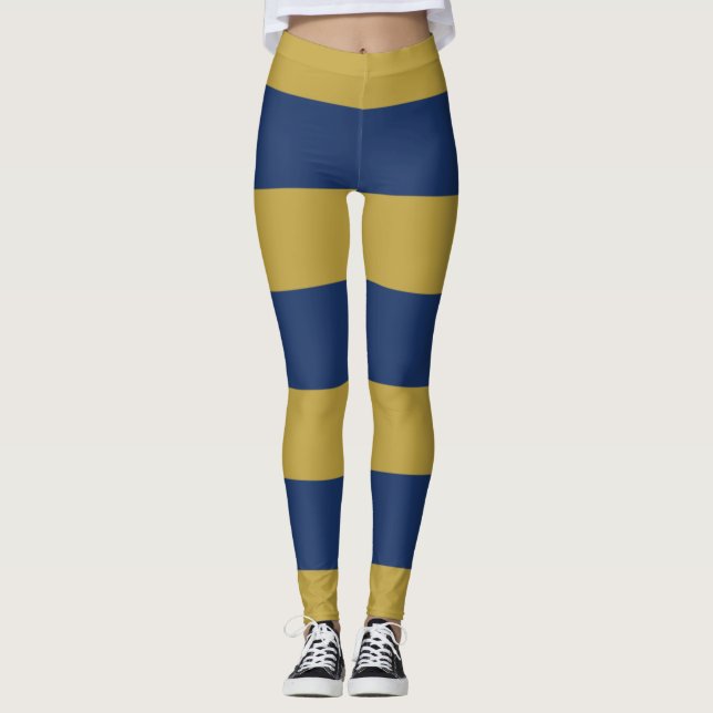 Legging Bandas azuis e Douradas (Frente)