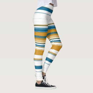 Legging Bandas brancas e amarelas azuis