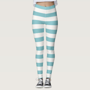 Legging Bandas claras azuis e brancas do Dia das Bruxas