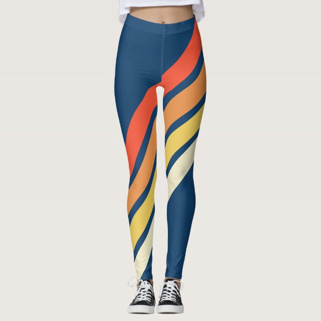 Legging Bandas com faixas retrorreflectoras dos anos 80 e  (Frente)