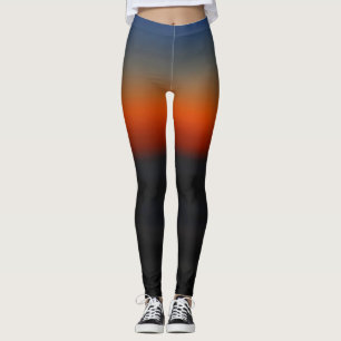 Legging Bandas de Abstrato Profundo de cor sunset