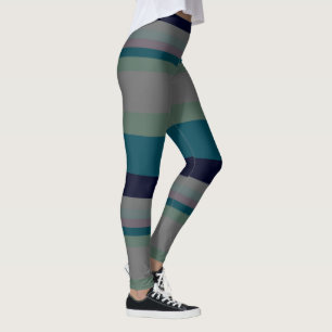 Legging Bandas de Abstrato verde, lacrimejante e rosa